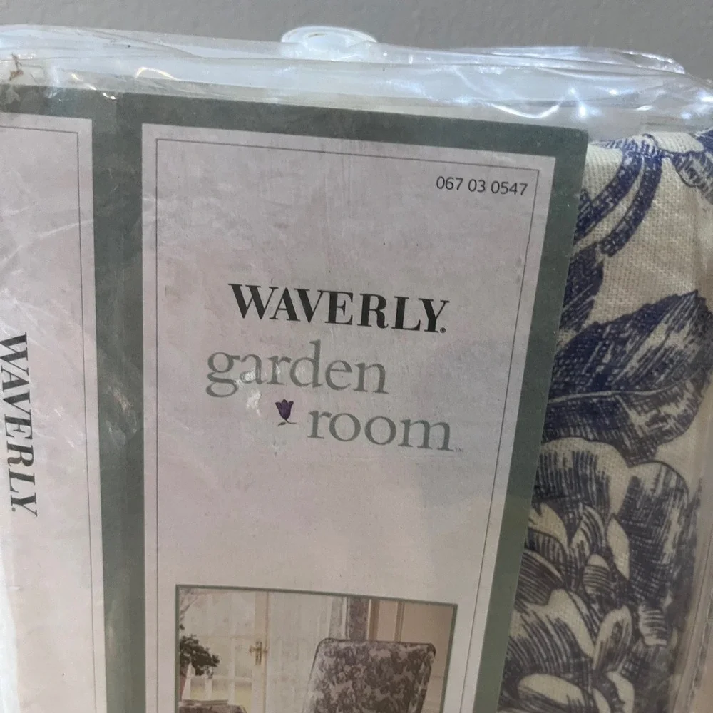 Vtg Waverly Garden Room Dining Chair Cover Garden Toile Navy Blue Cream 2003 NEW